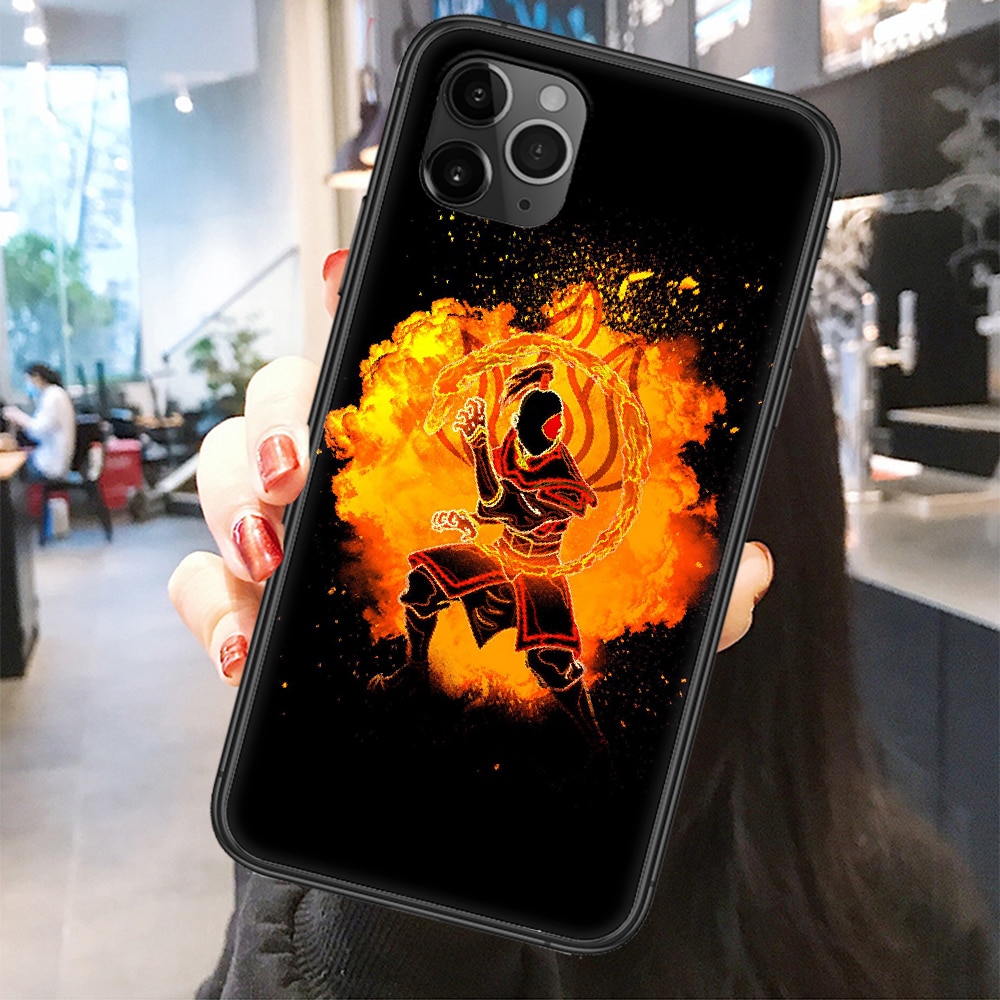 Avatar The Last Airbender Appa Phone Case Cover Hull For iphone 5 5s se 2 6 6s 7 8 12 mini plus X XS XR 11 PRO MAX Frosted black