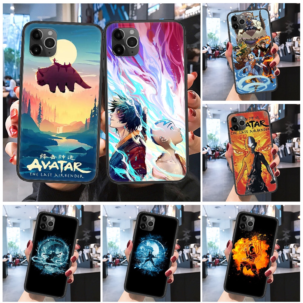 Avatar The Last Airbender Appa Phone Case Cover Hull For iphone 5 5s se 2 6 6s 7 8 12 mini plus X XS XR 11 PRO MAX Frosted black