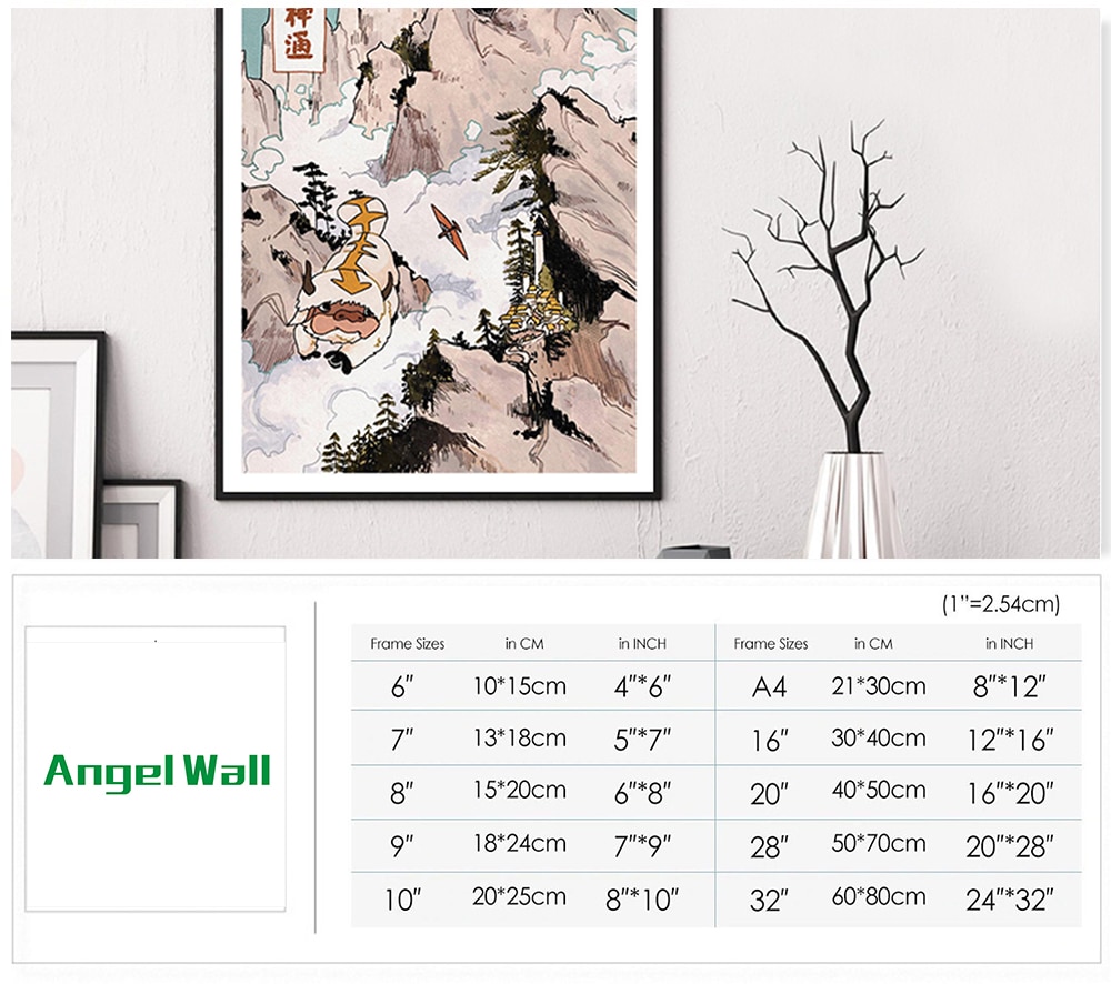Avatar Posters - The Last Airbender Appa Japan Portrait Canvas Vintage Poster