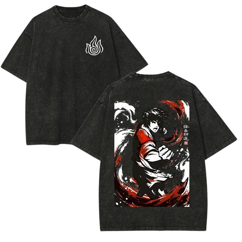Fire Nation Zuko Avatar The Last Airbender PTTT2505 Washed T-shirt